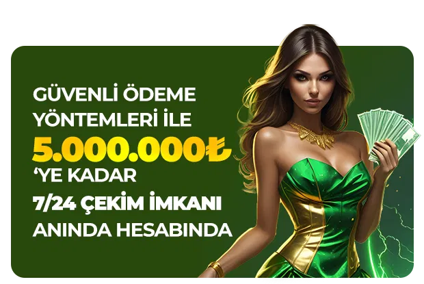 Damabet'te güvenli ödeme yöntemleriyle 5.000.000 TL'ye kadar kazancınızı 7/24 çekin. Paranızı anında hesabınızda görün ve güvenle işlem yapın.