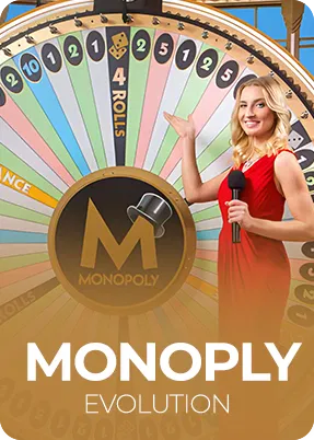 Damabet'te Monopoly Live ile efsanevi masa oyununun heyecanını yaşa! Evolution'ın bu canlı oyununda çarkı çevir, 3D bonus turunda Mr. Monopoly ile kazan.