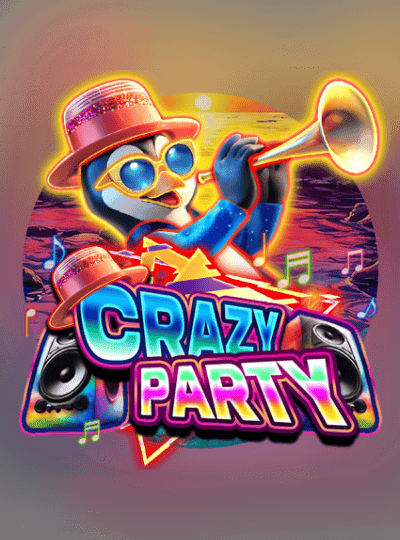 Crazy Party | Join the Wildest Slot Celebration Get ready to dance in the Crazy Party slot! A cool penguin wearing sunglasses and a hat plays the trumpet, leading a wild celebration with music and big wins.