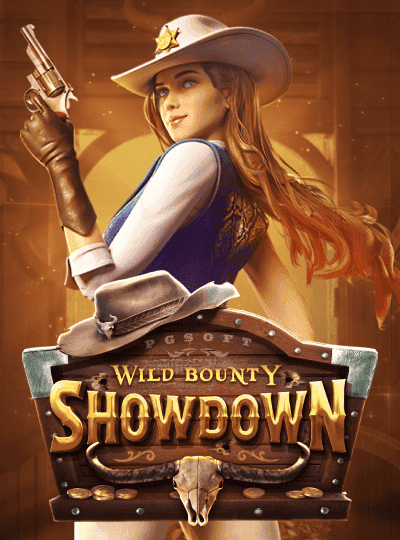 Wild Bounty Showdown | A Thrilling Western Slot Draw your pistol for a Wild Bounty Showdown. A confident female sheriff in a cowboy hat is ready for a duel in this action-packed Western-themed slot game.