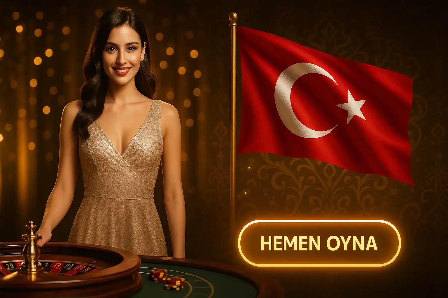 Damabet şık krupiye eşliğinde canlı rulet masasında yerinizi alın. Türk bayrağı temalı bu özel odada gerçek casino deneyimini yaşamak için hemen oyna!